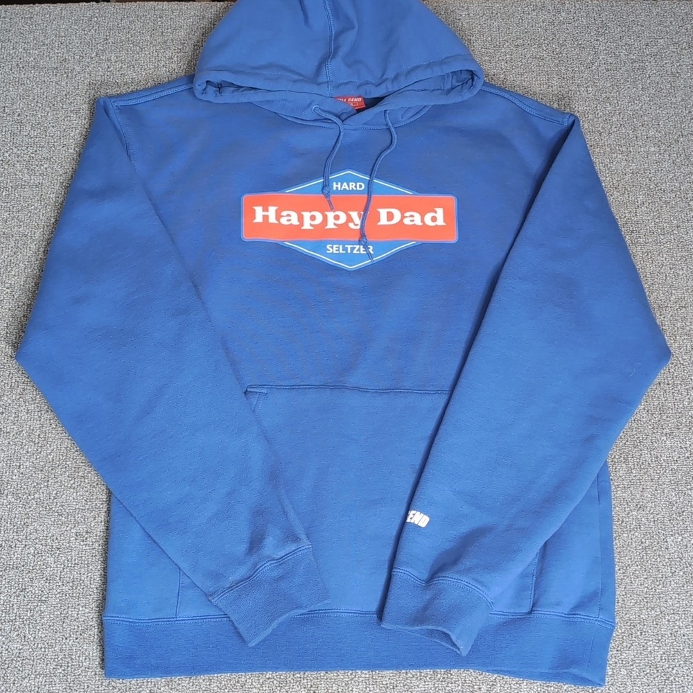 Full Send x Happy Dad Hard Seltzer Pullover HoodieSize Large • Blue